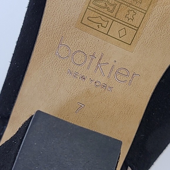 Botkier Shayla Black Suede Slingback Pointed Toe Block Heel Pumps 7 - Picture 11 of 14